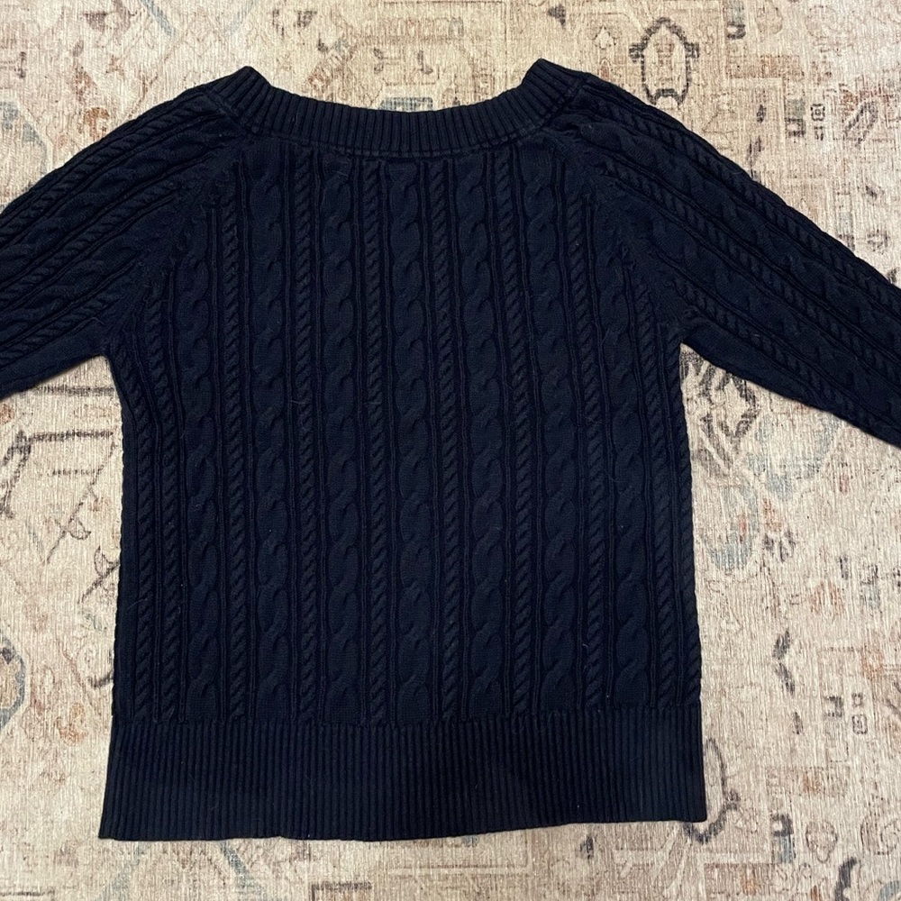 JCP Navy Cable Knit Sweater - Picture 4 of 6